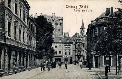 Ak Stolberg im Rheinland, Partie am Markt, Geschäft, Inh. Heinrich Vockerodt