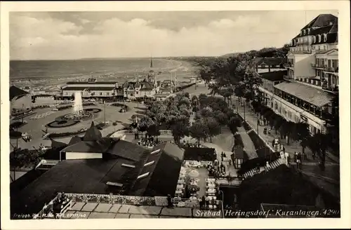 Ak Ostseebad Heringsdorf auf Usedom, Blick auf die Kuranlagen