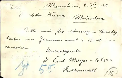 Ak Mannheim in Baden Württemberg, Ansicht vom Park Hotel, Inh. Gust. Kramer und Cons.