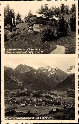 Ak Oberstdorf im Oberallgäu, Ansicht von der Pension Bergkristall, Panorama der Ortschaft