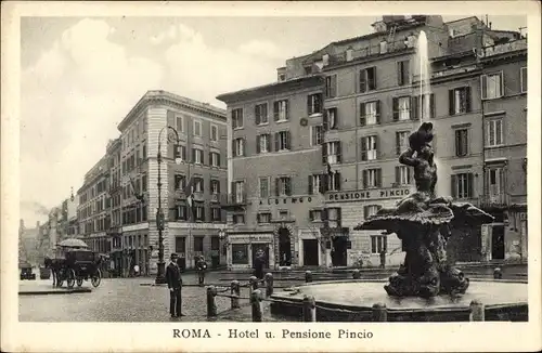 Ak Roma Rom Lazio, Hotel und Pension Pincio, Albergo, Fontana del Tritone, Bernissi