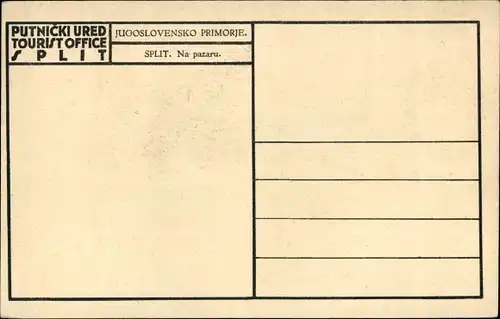 Ak Split Kroatien, Jugoslovensko Primorje, Na Pazaru, Frau mit Geflügel, Marktszene