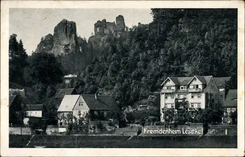 Ak Kurort Rathen im Elbsandsteingebirge, Fremdenheim von M. Leschke