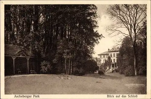 Ak Gut Ascheberg Schleswig Holstein, Ascherberger Park, Blick auf das Schloss