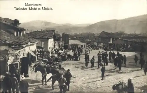 Ak Skopje Mazedonien, Türkischer Markt, Belebter Markt