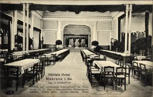Ak Meerane in Sachsen, Härtels Hotel, Bes. H. Naunapper, Innenansicht