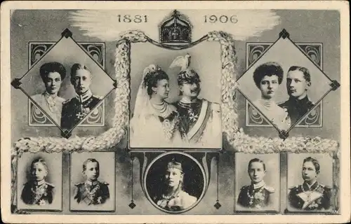 Ak Kaiser Wilhelm II. von Preußen, Kaiserin Auguste Viktoria, Kronprinzessin Cecilie von Preußen