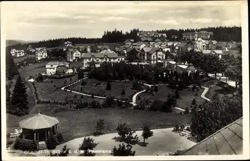 Ak Oberhof im Thüringer Wald, Panorama der Stadt, Parkseite, Pavillon