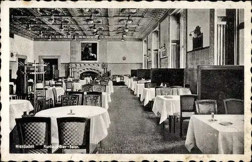 Ak Wiesbaden in Hessen, Blick in den Kurhaus Bier Salon