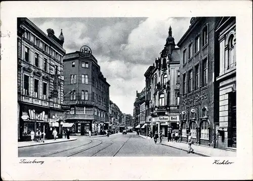 Ak Duisburg im Ruhrgebiet, Kuhtor, Straßenpartie, Palast Hotel, Gasthaus