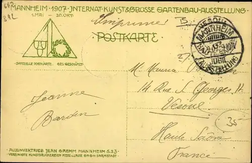 Ak Mannheim, Jubiläumsausstellung 1907, Wasserrutschbahn im Vergnügungspark