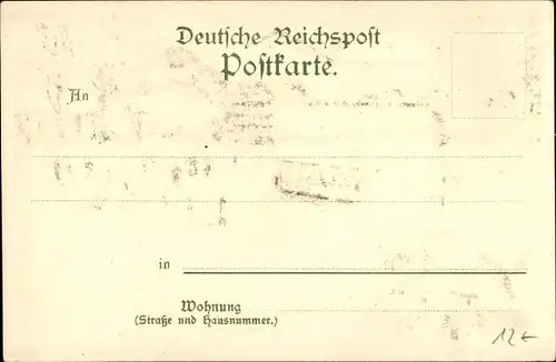 Litho Duisburg im Ruhrgebiet, Monning, Gastwirtschaft, Winter, Straßenbahn, Kaiserberg, Denkmal