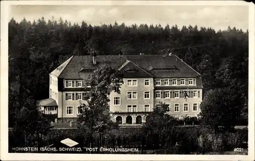 Ak Hohnstein in der Sächsischen Schweiz, Blick auf das Post Erholungsheim