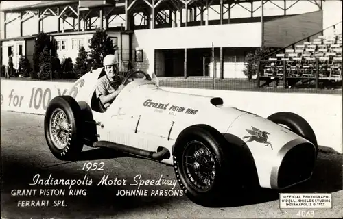 Ak Indianapolis Motor Speedway 1952, Grant Piston Ring, Ferrari, Johnnie Parsons, Wintter 1950