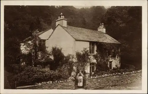 Ak Grasmere Cumbria England, Dove Cottage, William Wordsworth