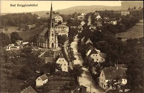 Ak Berggießhübel in Sachsen, Blick auf Ortschaft aus der Vogelschau
