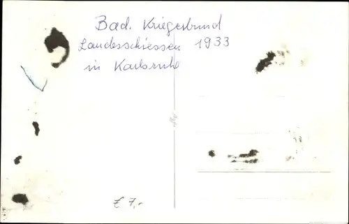 Foto Ak Karlsruhe in Baden Württemberg, Bad. Kriegerbund, Landesschießen 1933, Schützen