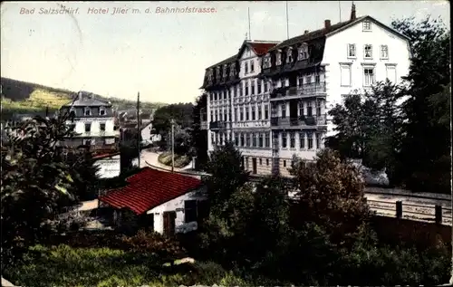 Ak Bad Salzschlirf in Hessen, Hotel Iller mit der Bahnhofstraße