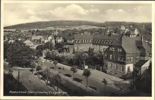 Ak Oberschlema Bad Schlema im Erzgebirge Sachsen, Teilansicht vom Ort