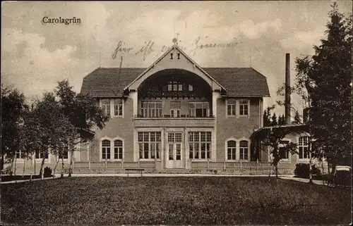 Ak Carolagrün Auerbach im Vogtland, Blick auf das Kurhaus