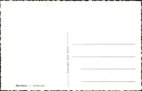Ak Meerhout Flandern Antwerpen, Veldstraat, Straßenpartie, Lokaal Haecht