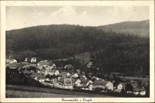 Ak Rechenberg Bienenmühle Erzgebirge, Blick über den Ort, Umgebung, Fabrik