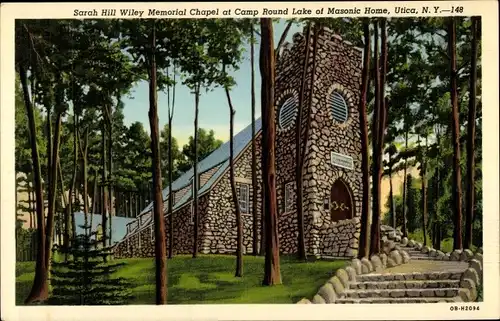 Ak Utica New York USA, Sarah Hill Wiley Memorial Chapel at Camp Round Lake of Masonic Home