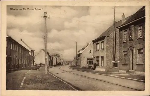 Ak Rieme Evergem Ostflandern, De Kanaalstraat, Straßenpartie