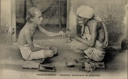 Ak Puducherry Pondichéry Indien, Barbier manicure et pédicure