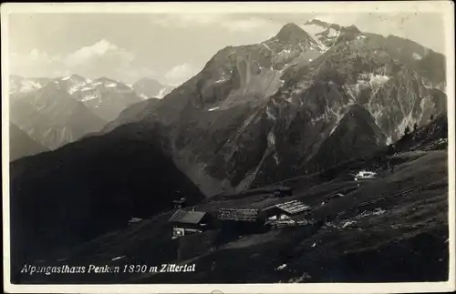 Ak Tirol in Österreich, Blick auf das Alpengasthaus Penken mit Zillertal