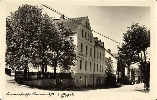 Foto Ak Rechenberg Bienenmühle Erzgebirge, Fremdenhof zur Post, Straßenansicht