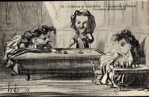 Künstler Ak L'Oeuvre de Honoré Daumier, Les joueurs de billard, Ces dames de la brasserie
