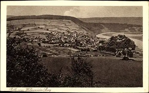 Ak Polle an der Weser in Niedersachsen, Blick auf den Ort mit Umgebung