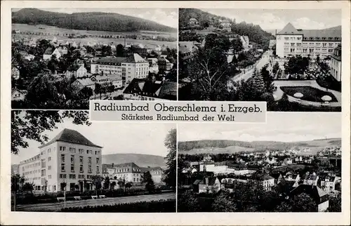 Ak Oberschlema Bad Schlema im Erzgebirge Sachsen, Teilansicht, Kurhotel, Kurhaus