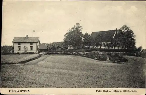 Ak Forssa Schweden, Kyrka, Blick zur Kirche