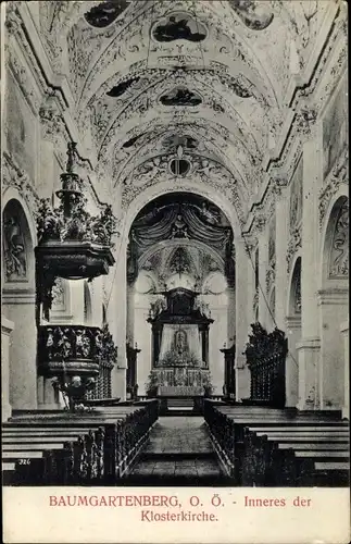 Ak Baumgartenberg in Oberösterreich, Inneres der Klosterkirche, Kanzel