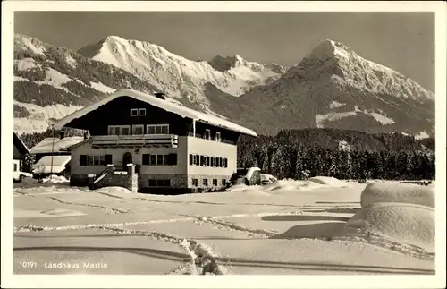 Ak Fischen im Allgäu in Schwaben, Winterzauber, Blick zum Landhaus Martin