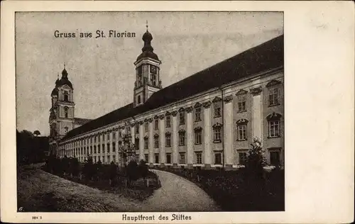 Ak St. Florian in Oberösterreich, Hauptfront des Stiftes