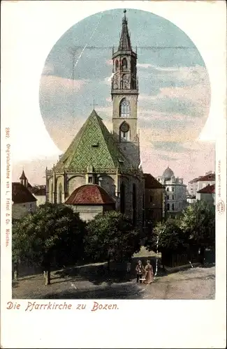 Ak Bozen Bolzano Südtirol, Blick auf die Pfarrkirche