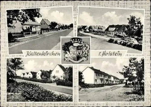 Passepartout Wappen Ak Kaltenkirchen im Kreis Segeberg, Partie im Ort, Wohnsiedlung