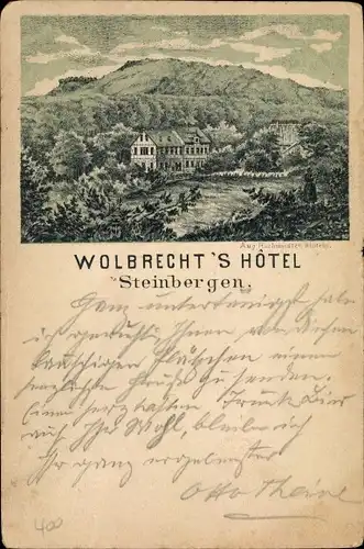 Litho Steinbergen Rinteln in Niedersachsen, Wolbrecht's Hotel