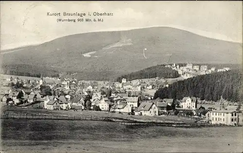 Ak Braunlage im Oberharz, Blick auf den Ort mit Umgebung