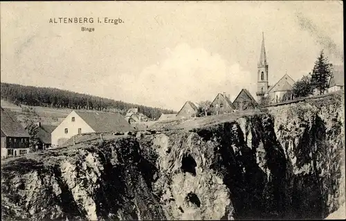 Ak Altenberg im Osterzgebirge, Teilansicht vom Ort, Binge