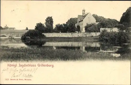 Ak Grillenburg Tharandt im Erzgebirge, Königliches Jagdschloss