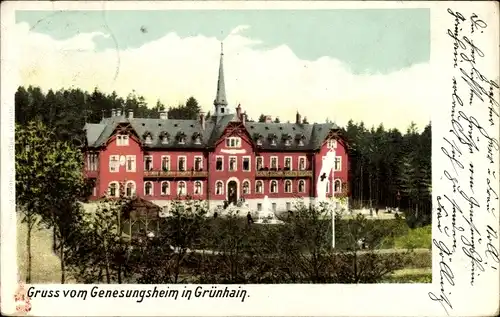 Ak Grünhain Beierfeld im Erzgebirge Sachsen, Blick auf das Genesungsheim