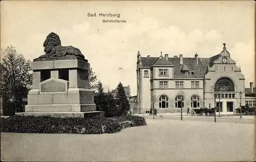 Ak Bad Harzburg in Niedersachsen, Partie am Bahnhofsplatz