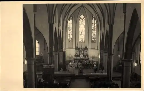 Foto Ak Glehn Korschenbroich am Niederrhein, Inneres der Kirche, Gottesdienst