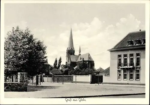 Ak Glehn Korschenbroich am Niederrhein, Blick zur Kirche