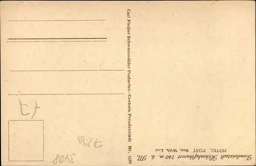 Passepartout Ak Freudenstadt im Nordschwarzwald, Hotel Post, Bes. Wilh. Luz, Straßenansicht