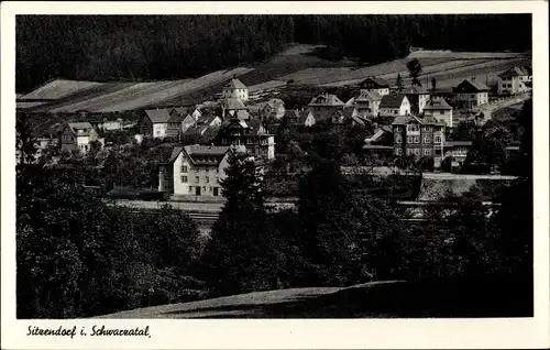 Ak Sitzendorf an der Schwarza in Thüringen, Blick auf den Ort mit Umgebung